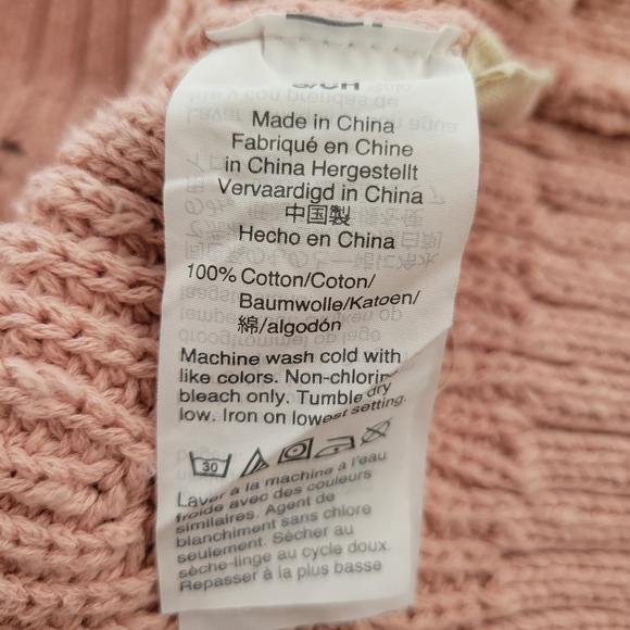 Madewell Hillview 100% Cotton Pink Cable Knit Cardigan Small - Picture 7 of 9